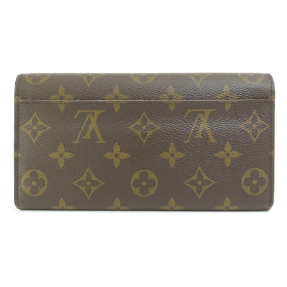 Louis Vuitton Long Wallet Purse M62236 Monogram Canvas Brown Portefeuille Sarah Monogram Coquelicot