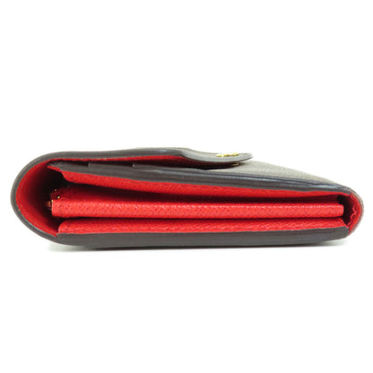 Louis Vuitton Long Wallet Purse M62236 Monogram Canvas Brown Portefeuille Sarah Monogram Coquelicot