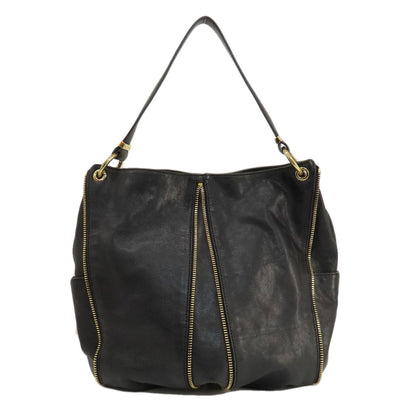 Michael Kors Handbag Leather Black Zipper 2Way Women