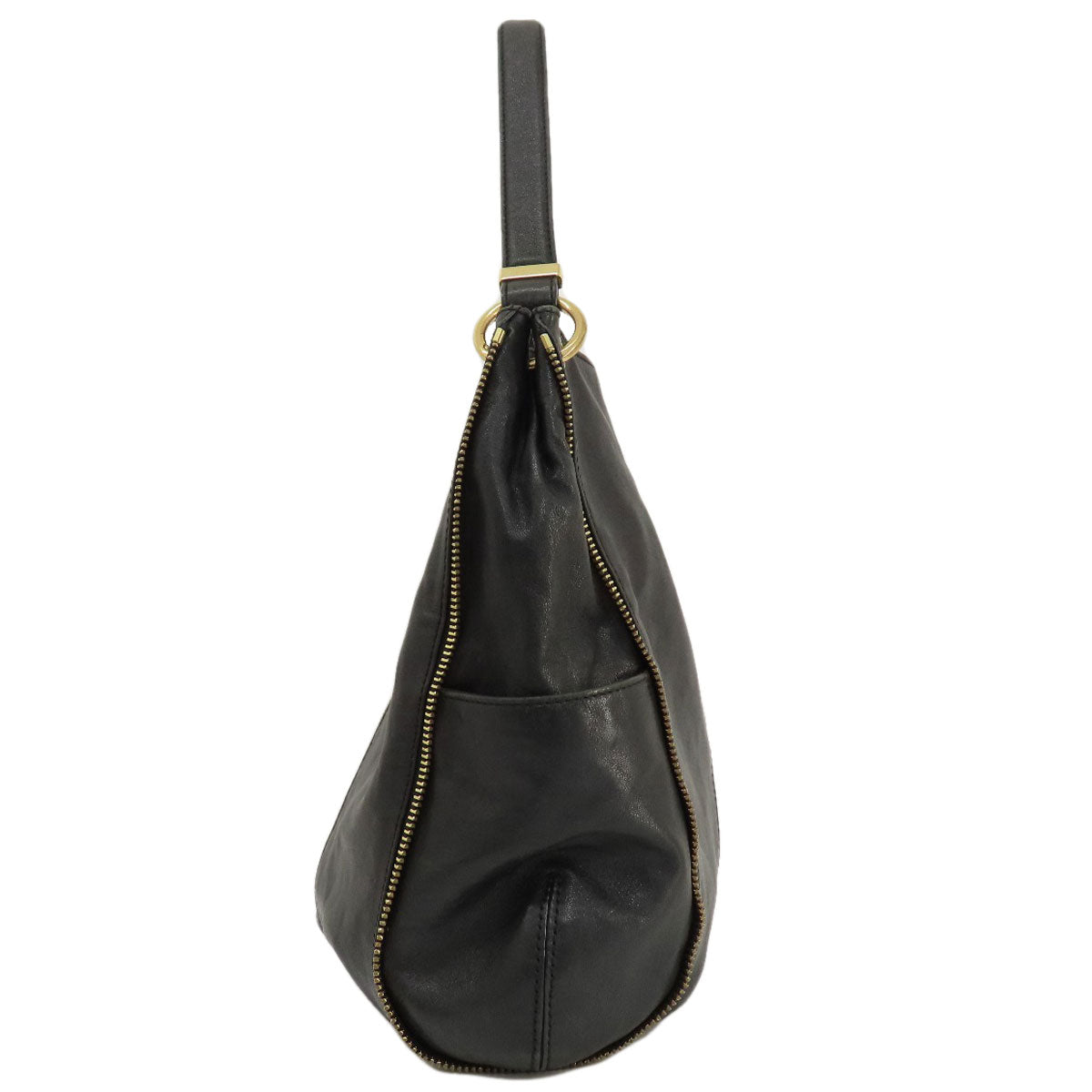 Michael Kors Handbag Leather Black Zipper 2Way Women