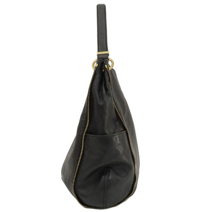 Michael Kors Handbag Leather Black Zipper 2Way Women