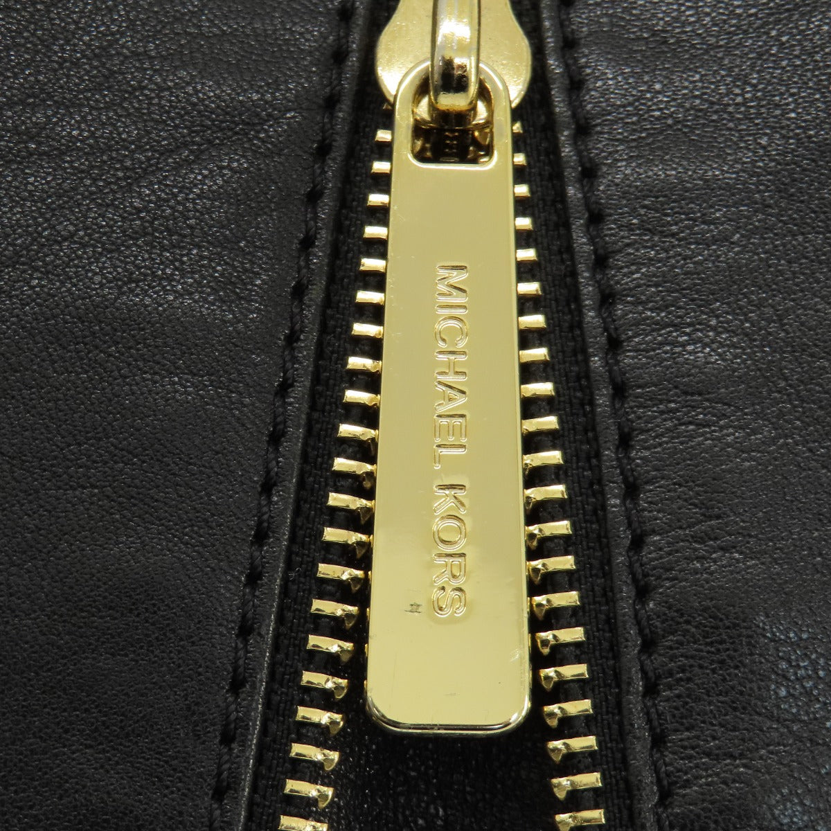 Michael Kors Handbag Leather Black Zipper 2Way Women