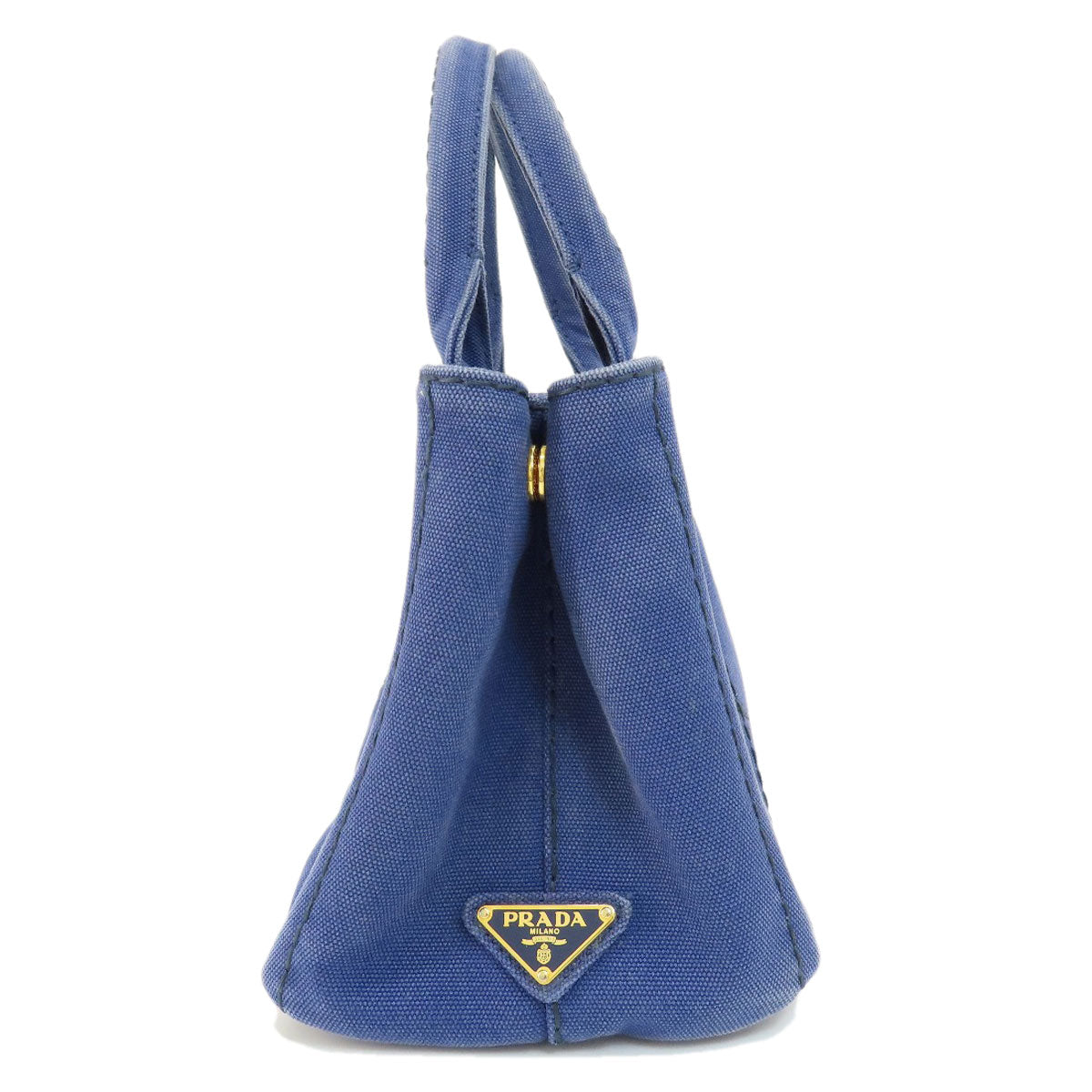 Prada Handbag B2439G Canvas Blue Canapa Mini 2 Way Women