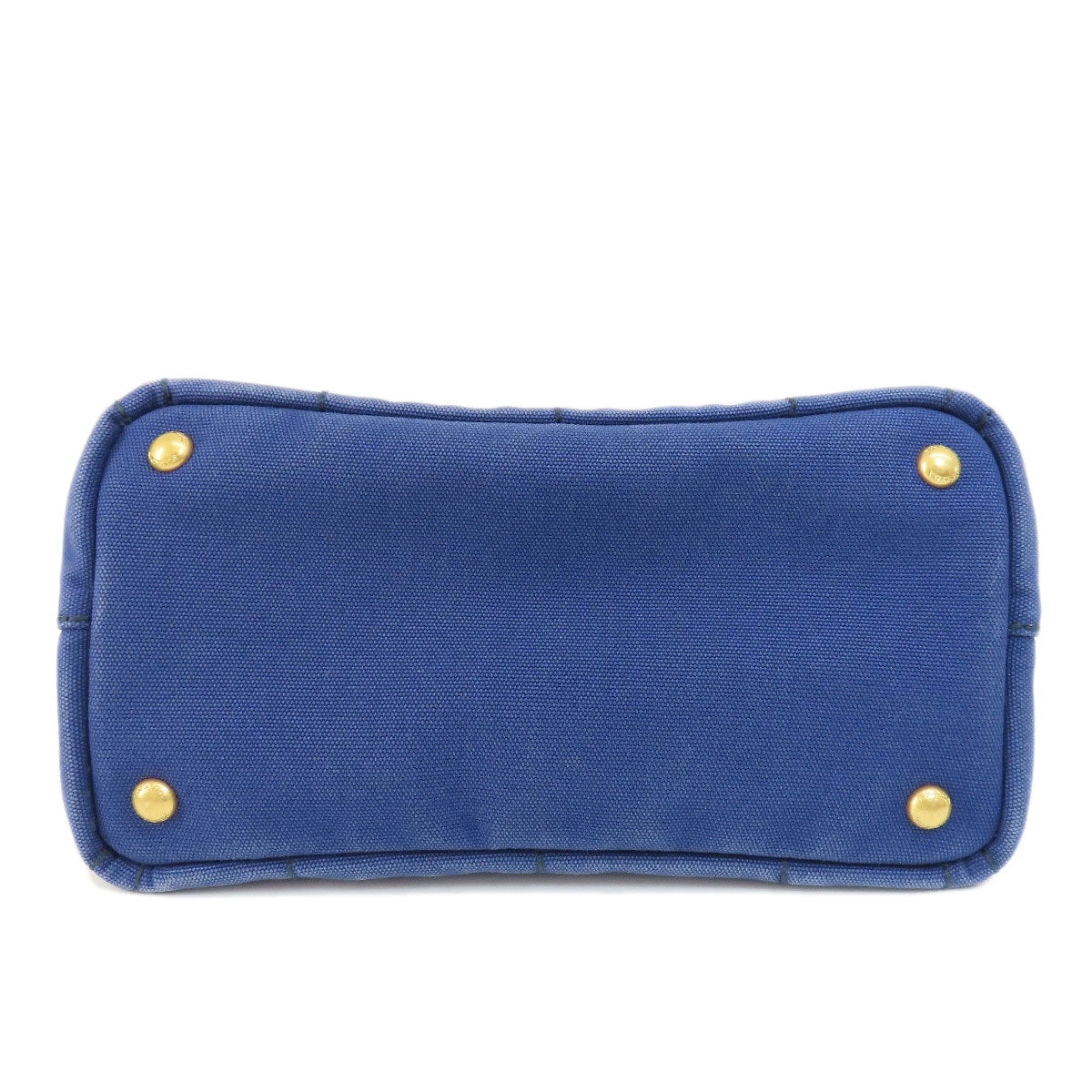 Prada Handbag B2439G Canvas Blue Canapa Mini 2 Way Women