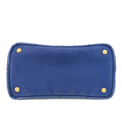 Prada Handbag B2439G Canvas Blue Canapa Mini 2 Way Women