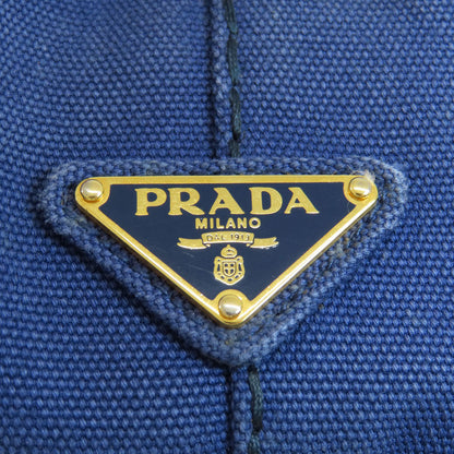 Prada Handbag B2439G Canvas Blue Canapa Mini 2 Way Women