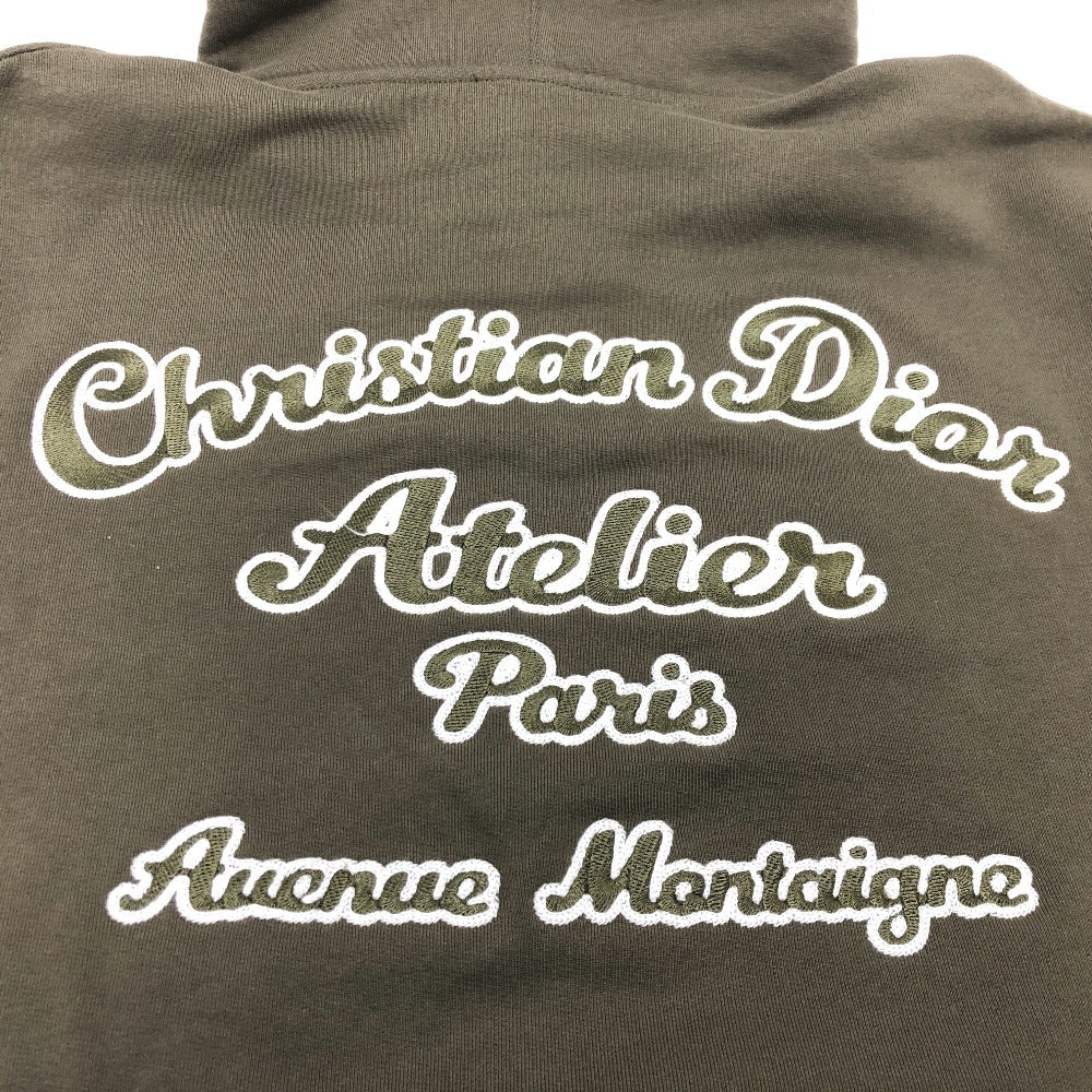 Dior Hoodie 293J698 Cotton Khaki Long Sleeve Tops Apparel Atelier Paris Embroidered Hoodie Mens Xxl