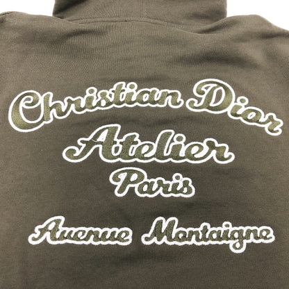 Dior Hoodie 293J698 Cotton Khaki Long Sleeve Tops Apparel Atelier Paris Embroidered Hoodie Mens Xxl
