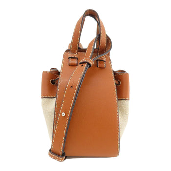 Loewe Handbag 314.39.V07 Canvas, Leather Brown Anagram Hammock 2Way Women