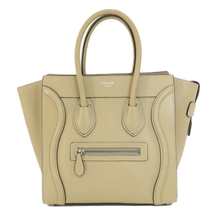 Celine Tote Bag Calfskin Beige Luggage Micro Women