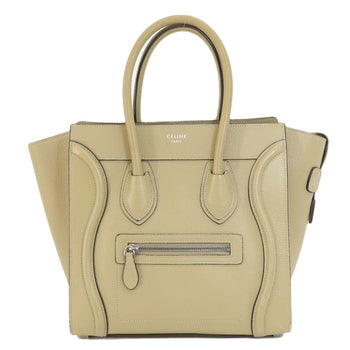 Celine Tote Bag Calfskin Beige Luggage Micro Women