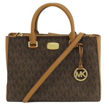 Michael Kors Handbag Pvc Brown Mk Signature 2Way Women