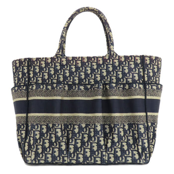 Christian Dior Tote Bag Canvas Navy Trotter Pattern Women