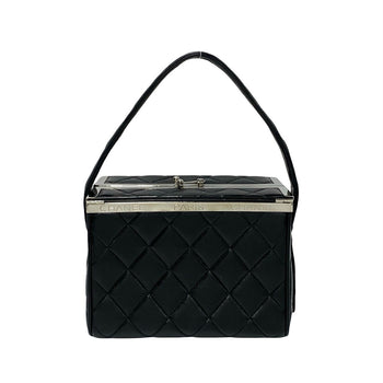 Chanel Handbag Leather Black Vanity Bag Matrasse Kannon Vanity Women