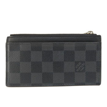 Louis Vuitton Coin Case N64038 Damier Canvas Black Coin Card Holder Damier Graphite Mens