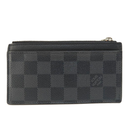 Louis Vuitton Coin Case N64038 Damier Canvas Black Coin Card Holder Damier Graphite Mens