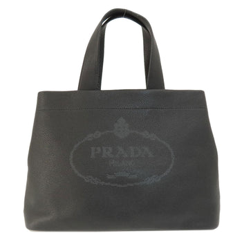 Prada Tote Bag Leather Black Logo Women