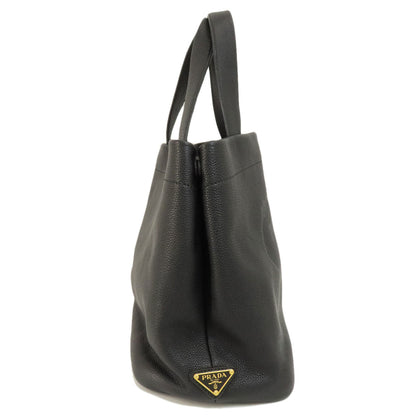 Prada Tote Bag Leather Black Logo Women
