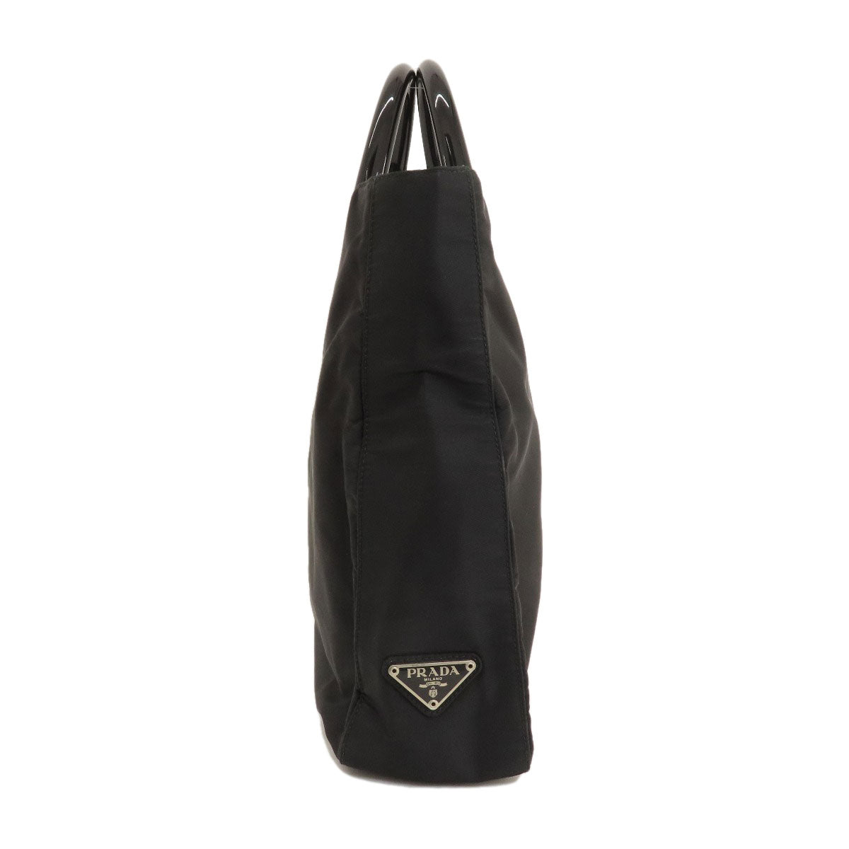 Prada Handbag Nylon Black Logometal Women