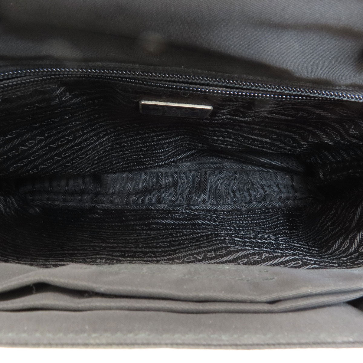 Prada Handbag Nylon Black Logometal Women