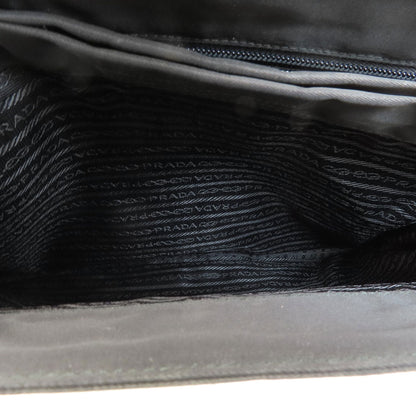 Prada Handbag Nylon Black Logometal Women