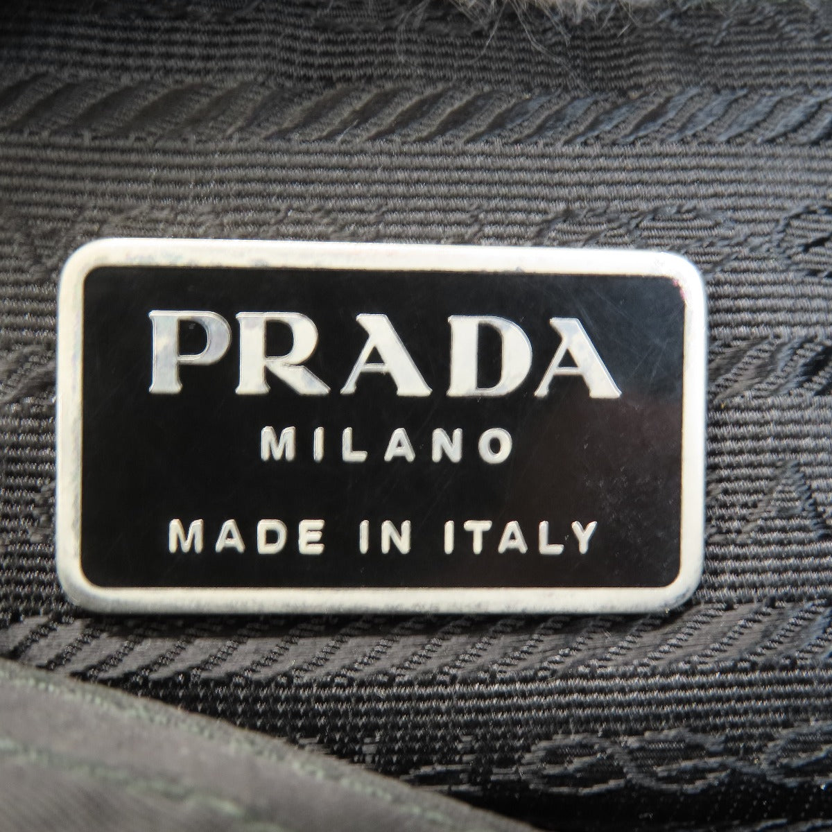 Prada Handbag Nylon Black Logometal Women