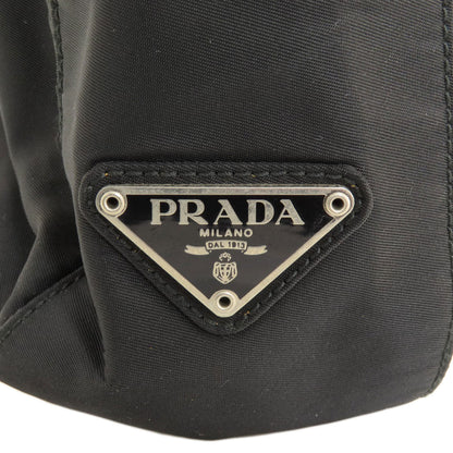 Prada Handbag Nylon Black Logometal Women
