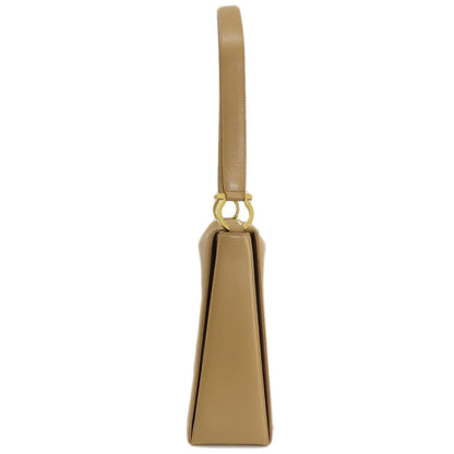Salvatore Ferragamo Shoulder Bag Leather Beige Gancinimetal Women