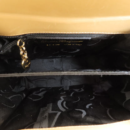 Salvatore Ferragamo Shoulder Bag Leather Beige Gancinimetal Women
