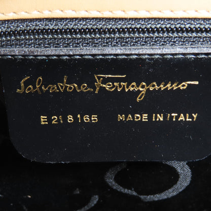 Salvatore Ferragamo Shoulder Bag Leather Beige Gancinimetal Women