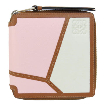 Loewe Bifold Wallet Leather Brown Puzzle Women