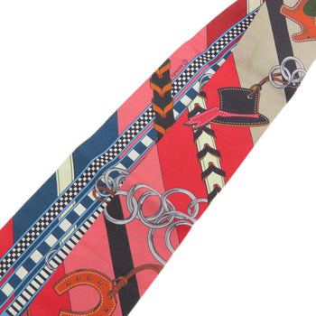 Hermes Scarf Silk Red Twilly Women