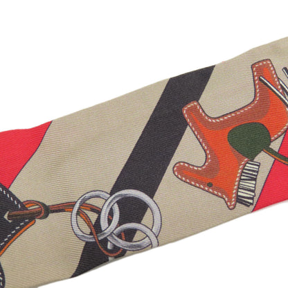 Hermes Scarf Silk Red Twilly Women
