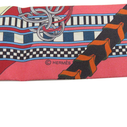 Hermes Scarf Silk Red Twilly Women