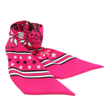 Hermes Scarf Silk Pink Twilly Women