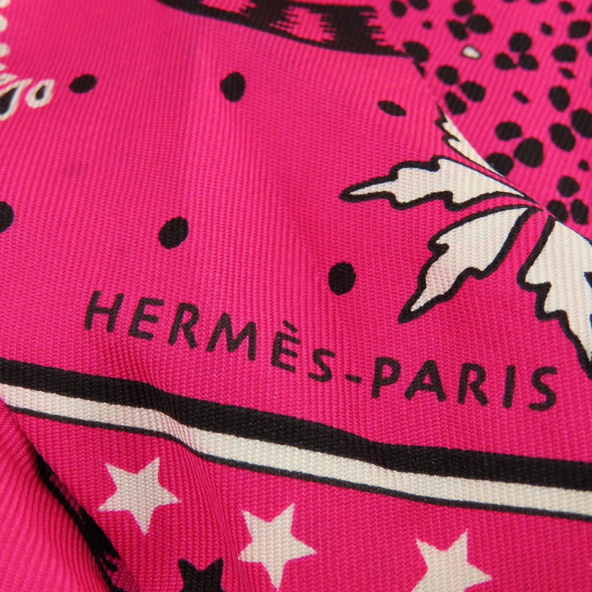 Hermes Scarf Silk Pink Twilly Women