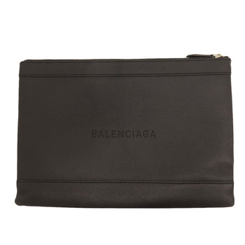 Balenciaga Clutch Bag 373834 Leather Black Logo Women