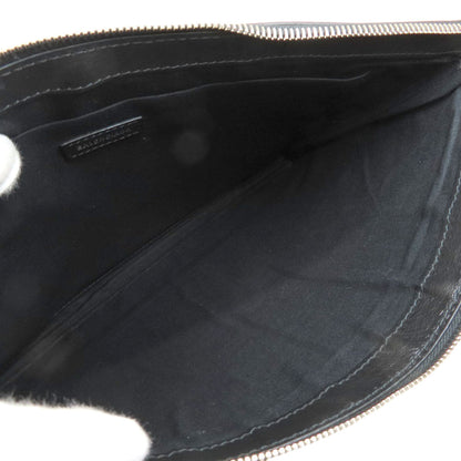 Balenciaga Clutch Bag 373834 Leather Black Logo Women