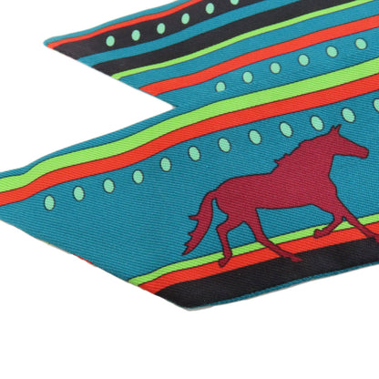 Hermes Scarf Silk Green Twilly Women