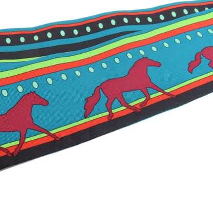 Hermes Scarf Silk Green Twilly Women