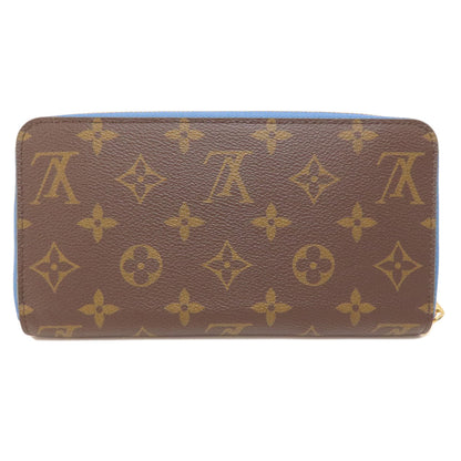 Louis Vuitton Long Wallet Purse M63894 Monogram Canvas Brown Zippy Wallet Monogram Blue Jean Women