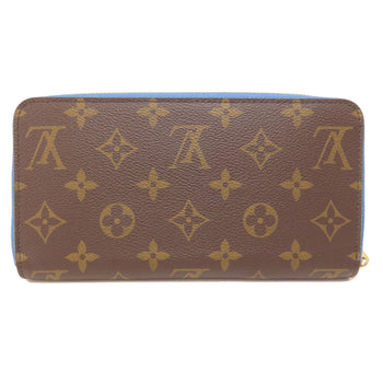 Louis Vuitton Long Wallet Purse M63894 Monogram Canvas Brown Zippy Wallet Monogram Blue Jean Women