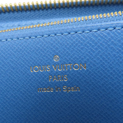 Louis Vuitton Long Wallet Purse M63894 Monogram Canvas Brown Zippy Wallet Monogram Blue Jean Women
