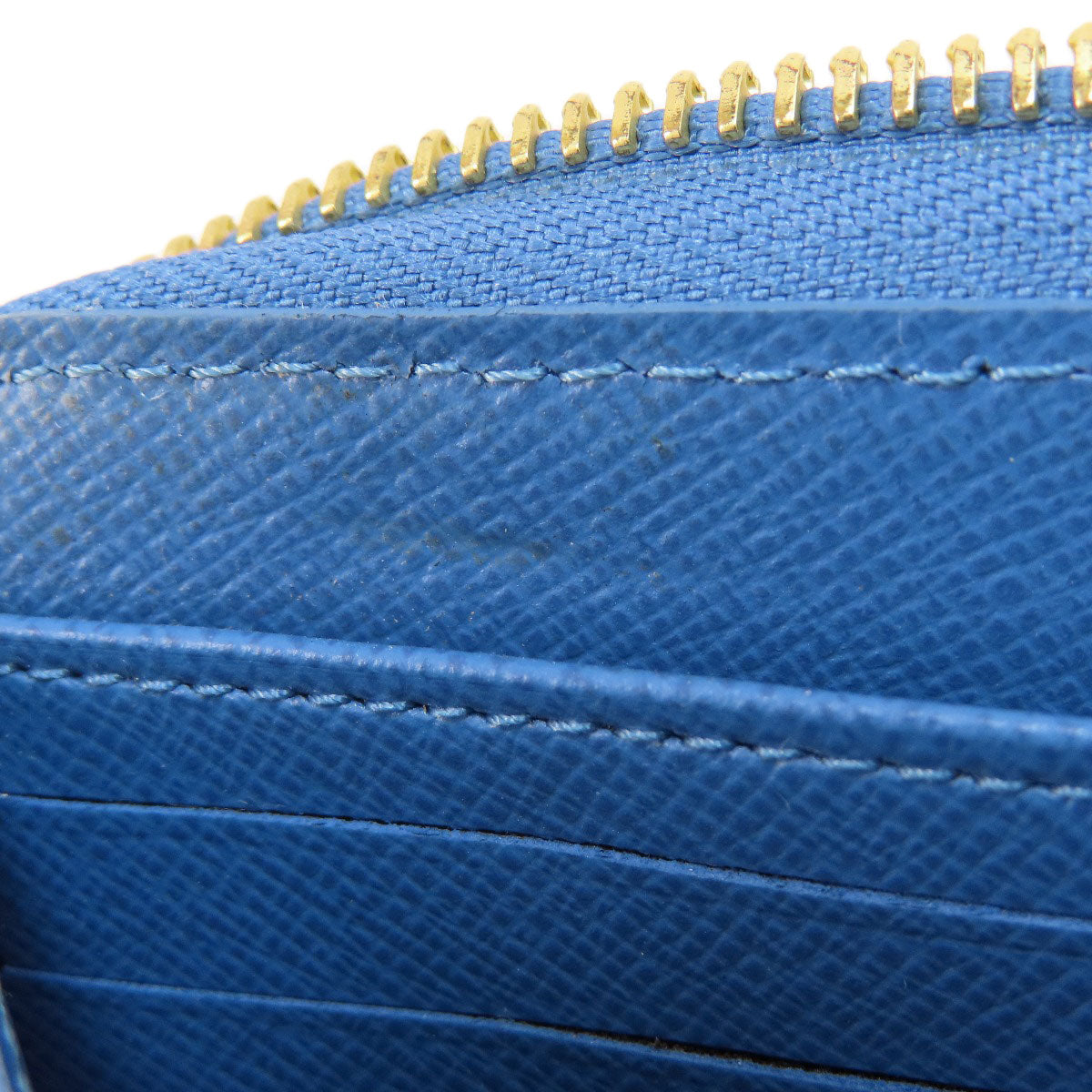 Louis Vuitton Long Wallet Purse M63894 Monogram Canvas Brown Zippy Wallet Monogram Blue Jean Women