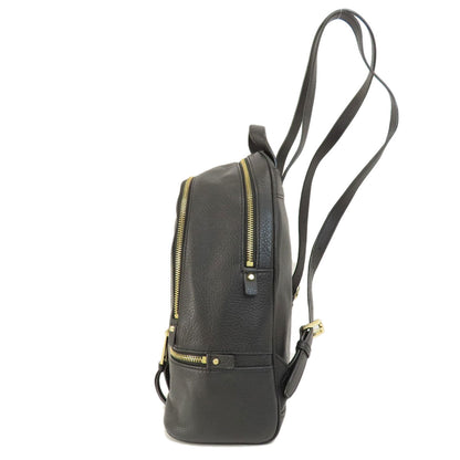 Michael Kors Backpack Leather Black Logometal