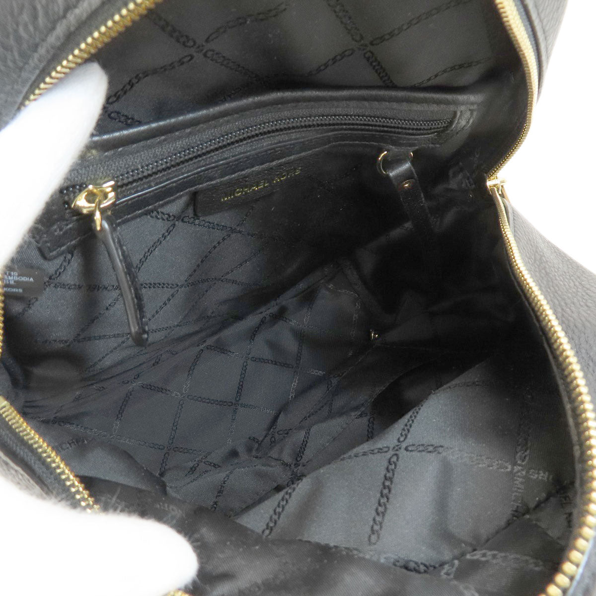Michael Kors Backpack Leather Black Logometal