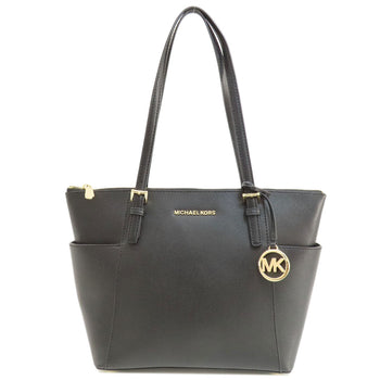 Michael Kors Tote Bag Leather Black Logo Women