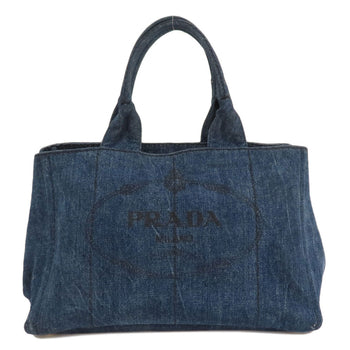 Prada Tote Bag B1877B Denim Blue Canapa Women