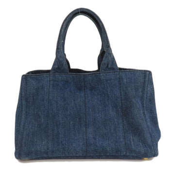 Prada Tote Bag B1877B Denim Blue Canapa Women