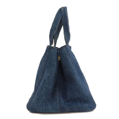 Prada Tote Bag B1877B Denim Blue Canapa Women